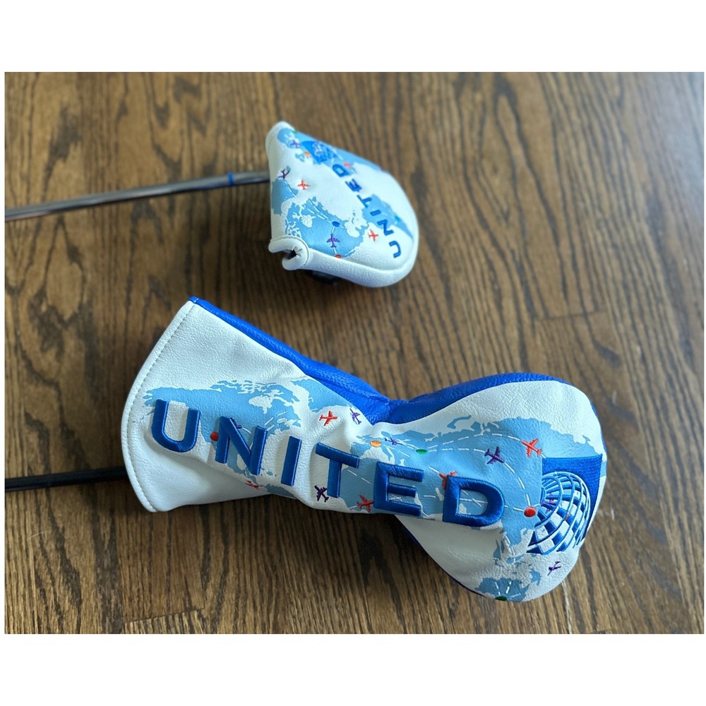 CMC Design United Airlines Golf Headcover Set Blade Putter & Driver Fairway Rare